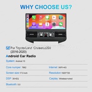 Sesuai untuk radio kereta Toyota LC200, model tahun 2016-2020, skrin besar pintar Android 17 inci de