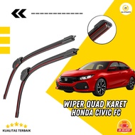 Honda Civic FC Quad Blade 4-Rubber Car Wiper - Frameless Design 1 Set Left and Right Without Iron Fr