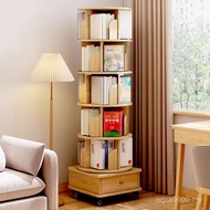 Cabinet Wheel Shelf Bookcase Rotating Movable with Bookshelf Bookshelf 360 Degree Back Wall Househol