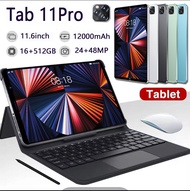 [ซื้อ1แถม6]ของแท้Sansumg แท็บเล็ต 11.6นิ้ว Tablet RAM16GB ROM512GB แท็บเล็ตถูกๆ 4g/5Gแท็บเล็ตโทรได้Screen DualSim แทปเล็ตราคาถูกAndorid12.0 Full HDเสียงคุณภาพสูง12-Core Tablet แท็บเล็ตใส่ซิม