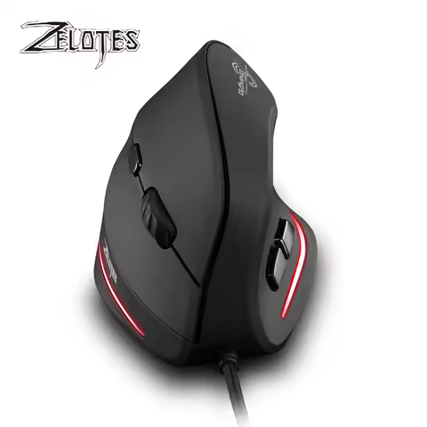 ZELOTES T-20 Mouse Wired Vertical Mouse Ergonomic Rechargeable 3200DPI Optional Portable Gaming Mous