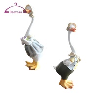 [deevoka] Farm Duck Statue Artificial Funny Duck Decoration for Stairs Balcony Terrace