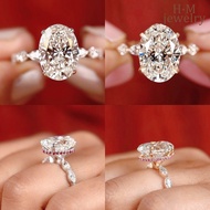 Explosive light luxury marquise diamond red corundum gold moissanite ring for women