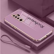 OPPO A94 A91 A92 A52 A53 A31 F11 Pro A9 A5 2020 Custom Name Case Pure Color Glossy Plating Casing So