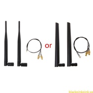 BLACK 2 x 6dBi 2 4GHz 5GHz Dual Band WiFi RP-SMA Female Antenna+2 x RP-SMA Cable