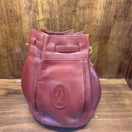 Cartier 紅色皮革水桶包