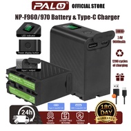 PALO NP-F960/970 Battery 7.4V 9600mAh Type-C/USB-A Charge For Sony NEX-EA50C & HXR-HD1000C TR200
