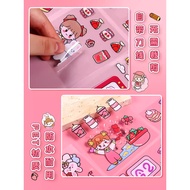 Hand Ledger Sticker Set 100 non-repeat Hand Ledger sticker Gift Box Children Girl cartoon sticker Transparent purple wat