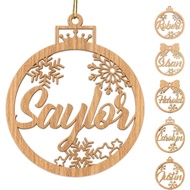 iDIY Personalised Christmas Bauble with Name - Personalised Wooden Snowflake Bauble 2025, Custom Orn