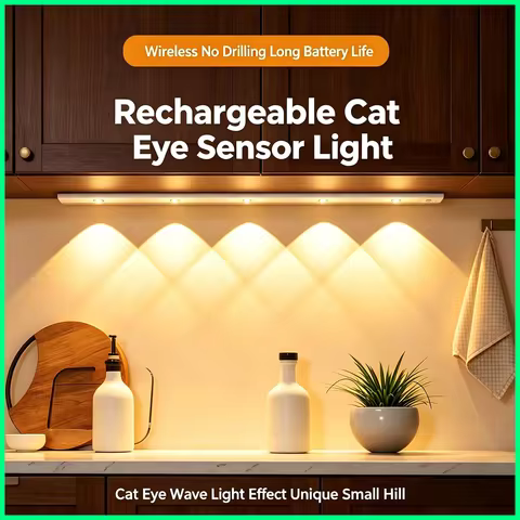 Night Light LED Cabinet Light USB Rechargeable Motion Sensor LED Light for Kitchen Wardrobe Cabinet 