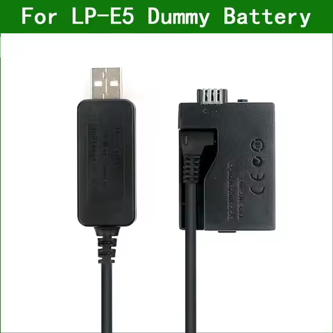 LP E5 LPE5 ACK-E5 DR-E5 Dummy Battery&DC Power Bank USB Cable for Canon EOS 450D 500D 1000D Kiss F X