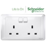 Schneider Electric 13A Twin Gang Switched Socket, White color TWIM SOCKET