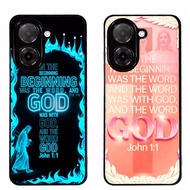 Phone Case cover for POCO C71 Bible verse John 1 1 aesthetic black Protection