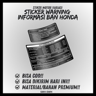 HONDA PROSSION STICKER HONDA DASBOR WARNING STICKER MOTORCYCLE STICKER MOTORBIKE STICKER