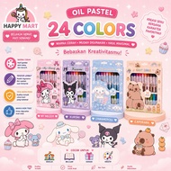 Crayon Oil pastel/ 24 Colors stitch Character capybara/ kuromi/ melody/ cinnamoroll/