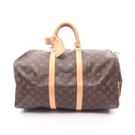 【二手】LOUIS VUITTONKeepall 45 波士頓包 M41428 PVC塗層帆布皮革 Keepall 45 男女通用二手 A