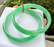 ĐÁ A - Bộ 2 vòng cặp cẩm thạch xanh ngọc Ni 50-Ni 53 vân đá tuyệt đẹpquà tặng ý nghĩa .