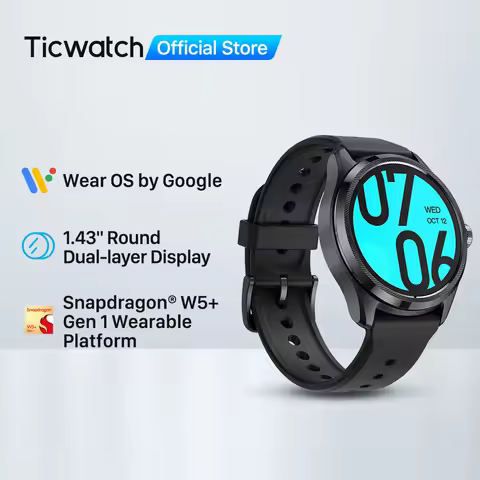 TicWatch Pro 5 Wear OS Smartwatch Built 100+ Sports Modes 5ATM Water-resistance Compass NFC and 80Hr