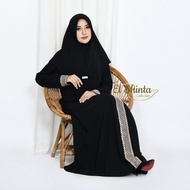 Rania Gamis Syari Crinkle Airflow Set Hijab Terbaru Variasi Renda Busui Friendly