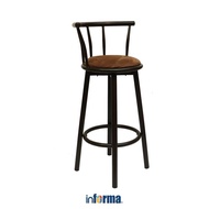 PROMO | INFORMA NEO MOCHA KURSI COUNTER FABRIC BAR STOOL KURSI KAFE BARTENDING DENGAN SANDARAN FURNI