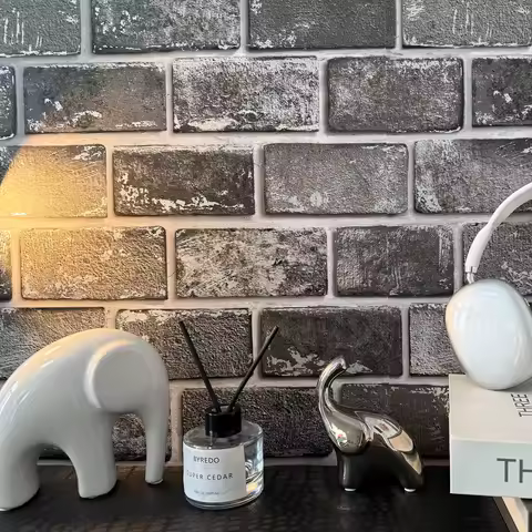 Brick Pattern Self Adhesive Wallpaper Sticker Retro Wall Art Wear Resistant 100% Waterproof For Bar 