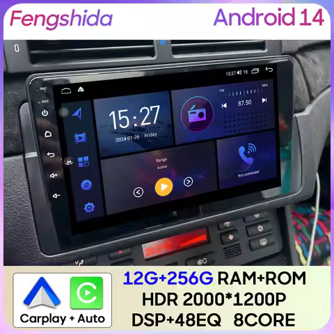 For BMW E46 M3 X5 1998-2006 Car Radio Carplay GPS Navigation Stereo Android Auto Screen Bluetooth Mu
