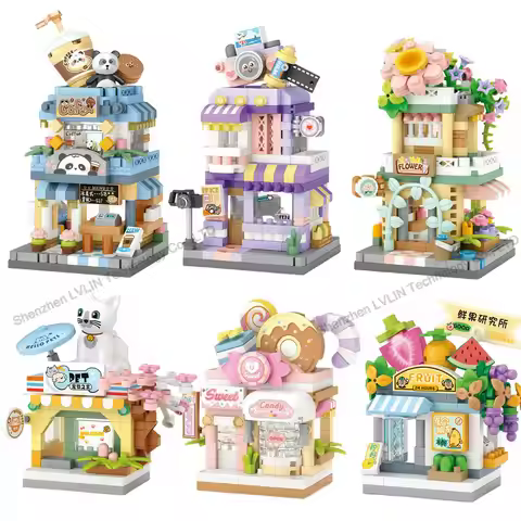 House Building Blocks Dessert Store Street View Snack Street Children's Toys Boys and Girls Gifts Co