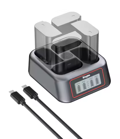 4-Slot 45W PD USB-C Fast Charger for DMW-BLK22 w/LCD, for Panasonic GH7, S9, GH6, S5 IIX, S5 II, G9