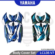 YAMAHA LC135 V7 20th Body cover set with strike Stripe Body Kit LC Coverset 135LC V7 -Blue Cyan