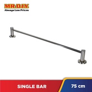 MR.DIY Wall-Mounted Stainless-Steel Single Rod Bathroom Towel Rack (75cm x 7cm)