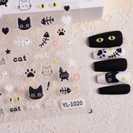 Embossed Cat Paw Print Manicure Sticker Accessories YL Style Cute Cat Paw Print Nail Sticker
