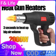 【COD&amp;Ready Stock】Heavy Duty Heat Gun 2000W Hot Air Blower Gun for Plastic Hot Air Heater Car Film Welding Universal 220V 60-600 ℃ Tools Heat Gun Industrial Heater Stepless Temperature Adjustable Tools