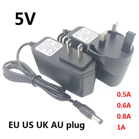 dc 5v 0.5a 5v 0.6a Adapter 5v 1a dc 5v Power Supply AU UK 5 Volt Adapter Converter Transformer 0.8A 