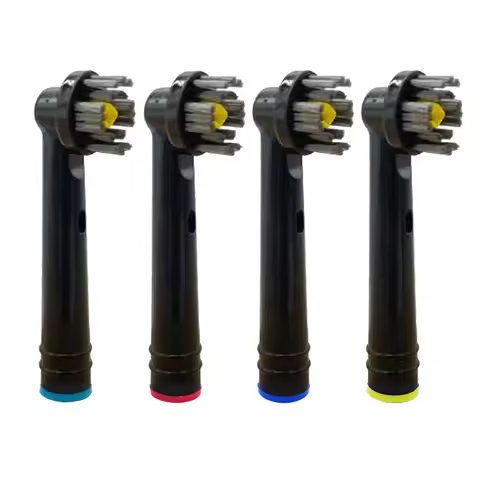 4pcs Bamboo Charcoal Toothbrush Heads 3D Whitening Replacement Brush Heads Compatible with Oral b pr