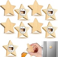 Vesici 24 Pcs Magnetic Bottle Opener 2.5in DIY Bamboo Star Shape Beer Openers Wooden Fridge Magnet R
