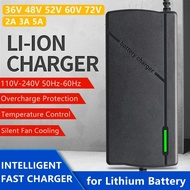 36V 48V 52V 60V 72V 2A 3A 5A lithium battery charger, suitable for 10S 13S 14S 16S 20S 42V 54.6V 58.