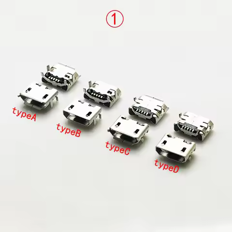 10PCS Micro USB 2.0 Jack Female Connector 5Pin For Mobile Phone 7.2x4.85/6.65mm Distance Outside Hor
