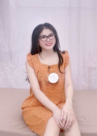 Bộ lửng vải mango cổ vuông đính nút xinh xinh kupong shop