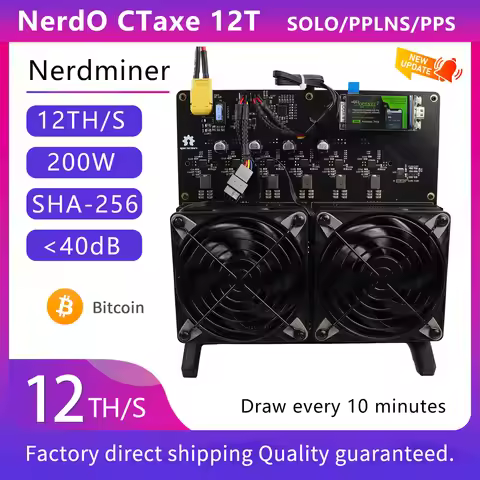 2026 New NerdOCTAXE Mining Machine Hash Rate 9.6TH/s Bitcoin Miner Comes with power adapter and corr