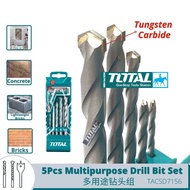 Bộ 5 mũi khoan đa năng Bê tông Gạch đá Kim loại PVC Nhôm Gỗ TOTAL TACSD7156 Điện Sài Gòn