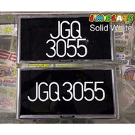 NOMBOR PLAT KERETA/NOMBOR PLAT GERGAJI/FONT HALUS KRISTAL&amp;SOLID WHITE/SAIZ 6cm/PLAT RANTING/CAR PLATE NUMBERnumber plate