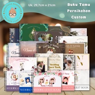 Custom Wedding Guest Book with Names & Photos at Jakarta Custom Aesthetic Rustic Wedding Guest Book