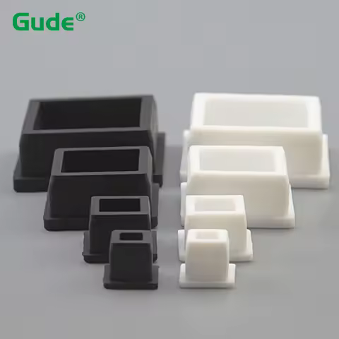 Square Silicone Rubber End Caps T Type Blanking Plugs Tube Box Section Insert Seal Stopper Black/Whi