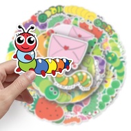 HUBW Hip Hop Stickers 50 Pieces Caterpillar Luggage Stickers Stationery Box Stickers Handbook Sticke