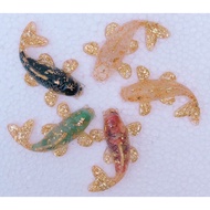 Natural Crystal Crushed Stone Five Elements Koi Fish (a Set of 5) Golden Wood Water Fire Earth