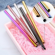 12 MM stainless steel color metal straw oblique Pearl milk tea straw