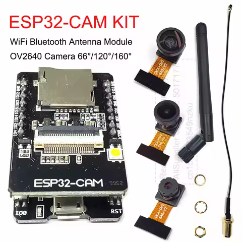 OV2640 ESP32 Cam Set with DVP 24pin Camera 66 120 160 Degree 850nm Night Vision 2MP 2.4 GHz 8MB PSRA