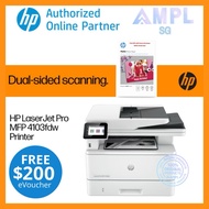 HP LaserJet Pro MFP 4103fdw White Laser Multifunction Printer | Free $200 eVouchers Print| Copy| Sca