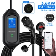 EV Charger 3 Pin Plug 10M, [3.6kW, 13A] EV Charger Cable Type 2 IEC62196-2 to 3 Pin Plug, IP66 Elect