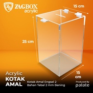 Acrylic Charity Box Transparent Acrylic Box/ 15x15x25 Storage Box Organizer Transparent Storage Box